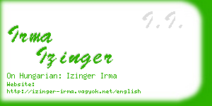 irma izinger business card